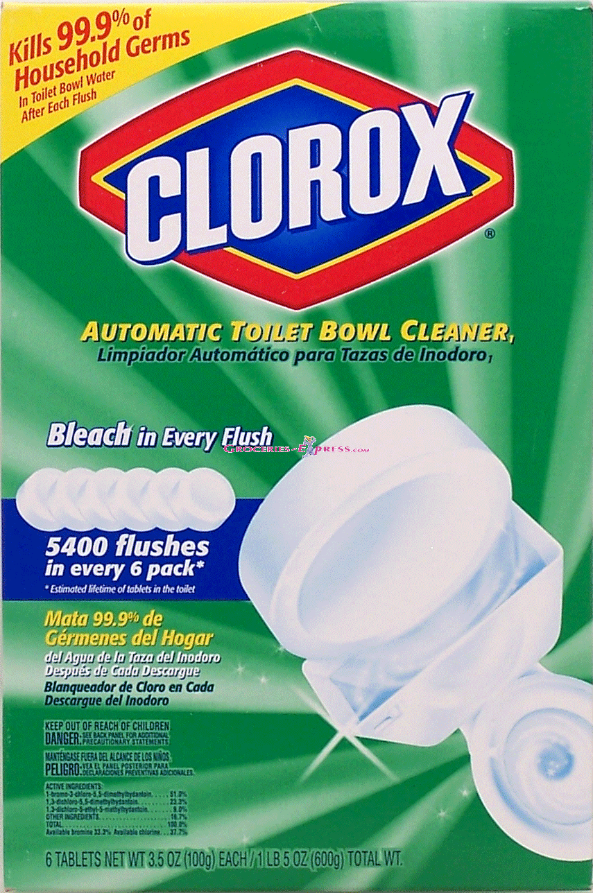 Clorox  automatic toilet bowl cleaner, 6 tablets, bleach in every flush Full-Size Picture